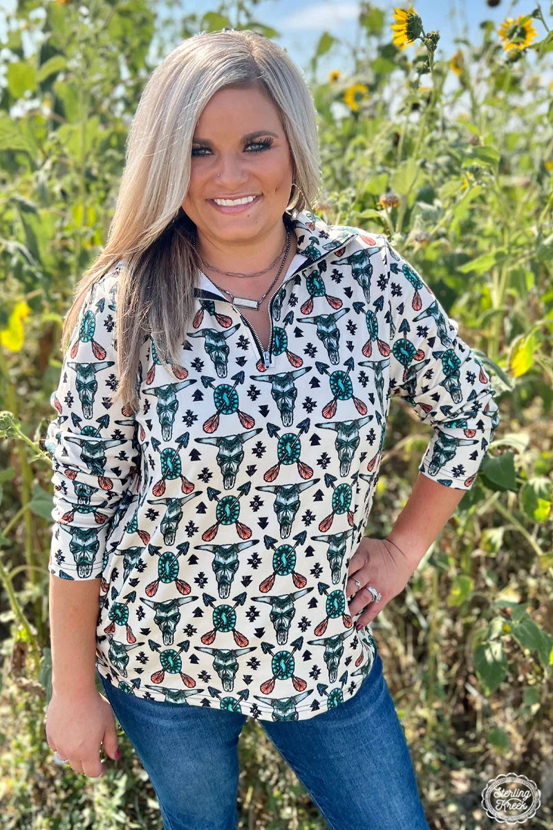 Eastern tribal pullover