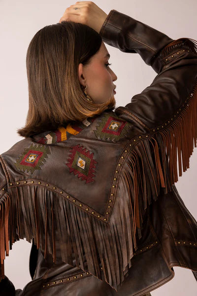 Women’s Smoky Brown Fringe Leather Jacket | Fury Rider Western Style