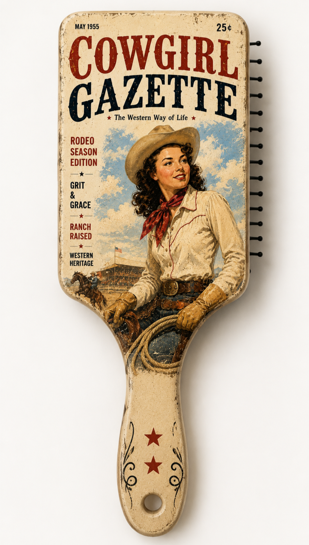Cowgirl Gazette " Vintage Western Paddle Brush"