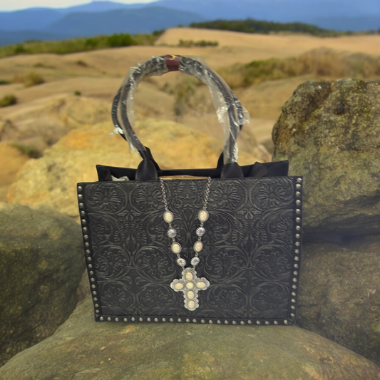 Rustic Couture Cross Concho Necklace