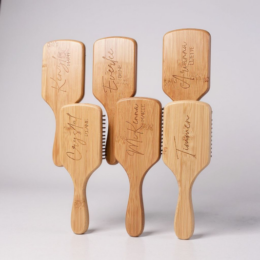 Personalized Bamboo Hair Brush | Custom Engraved Eco-Friendly Brush