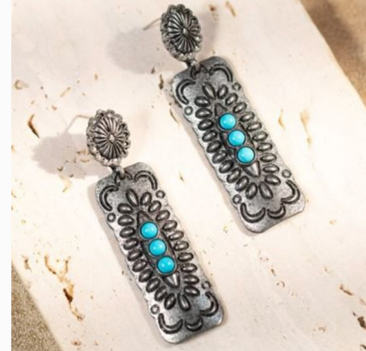 Rustic Bohemian Antique Dangle Earrings