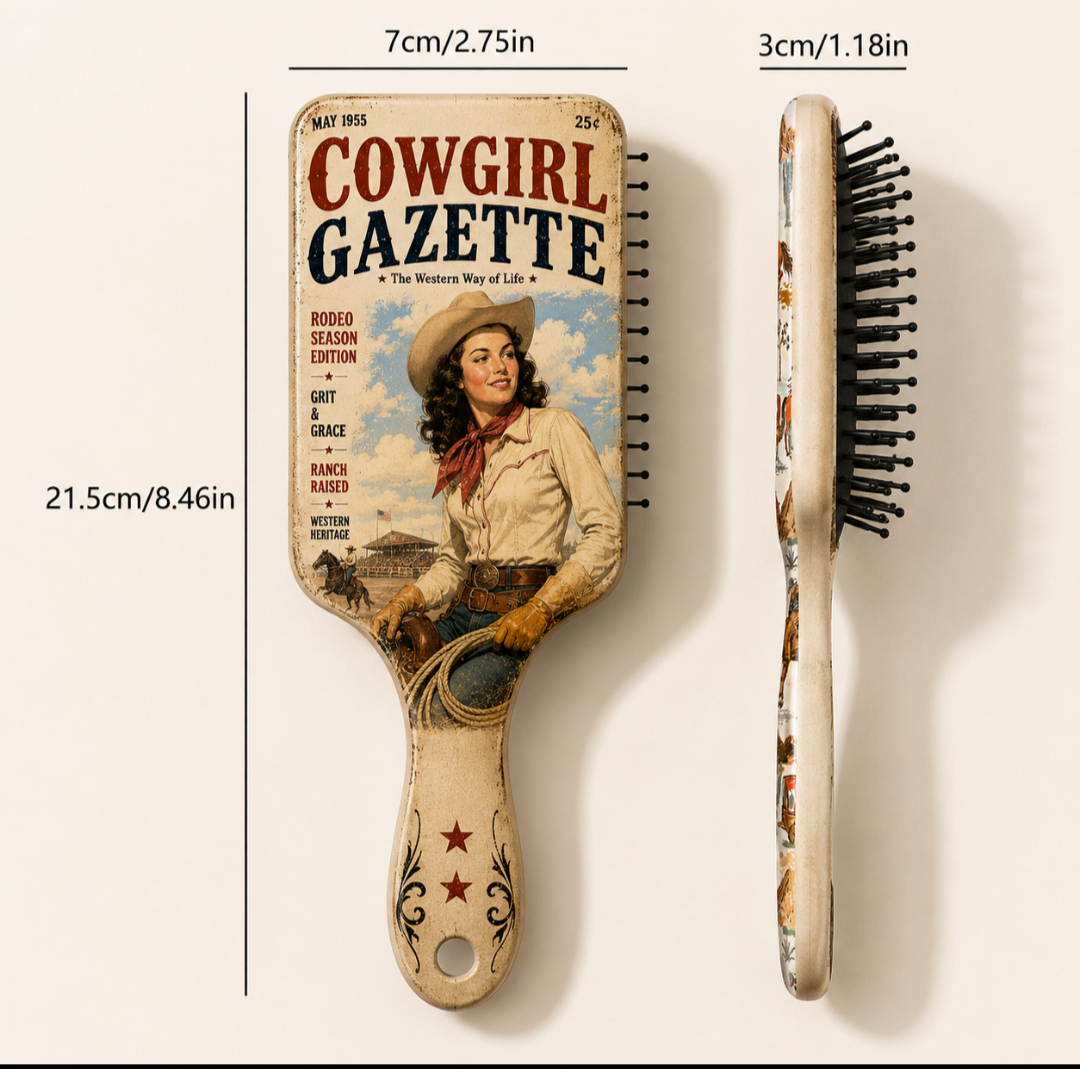 Cowgirl Gazette " Vintage Western Paddle Brush"