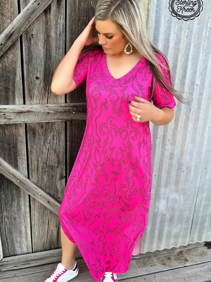 COWGIRLS LIKE US MAXI DRESS - L