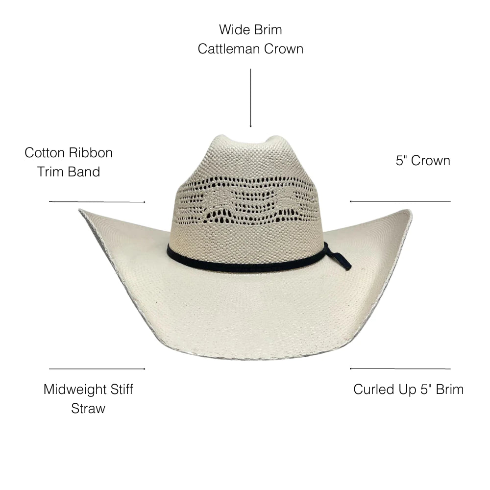 Bozeman -Men Straw Cowboy Hat - Cream / LG