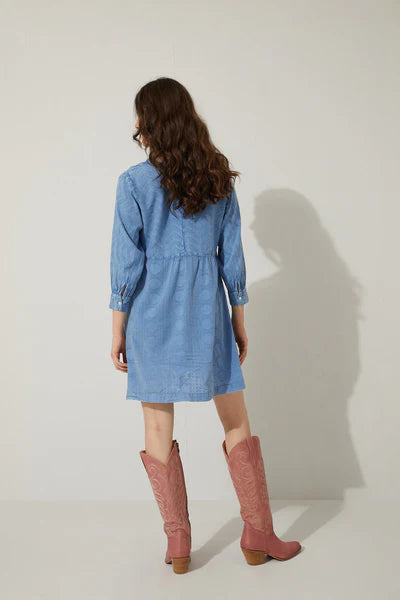 Women’s Medium Wash Denim Dress | Comfortable Western Style