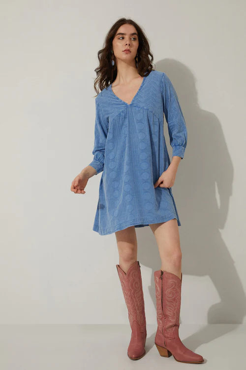 Women’s Medium Wash Denim Dress | Comfortable Western Style