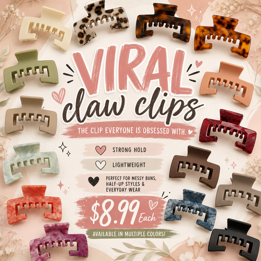 Viral Rectangle Claw Hair Clip | Strong Hold Hair Accessory