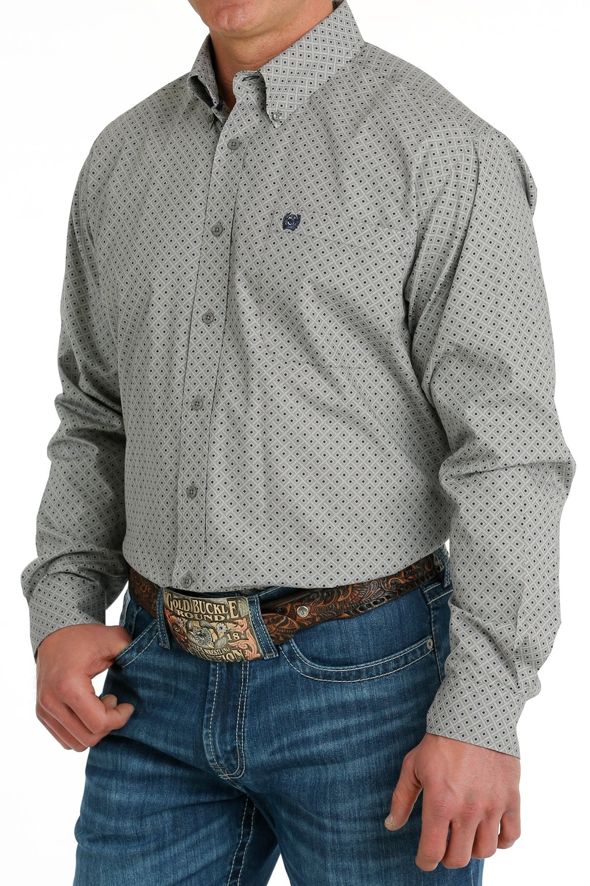 Cinch Light Grey Geo Print