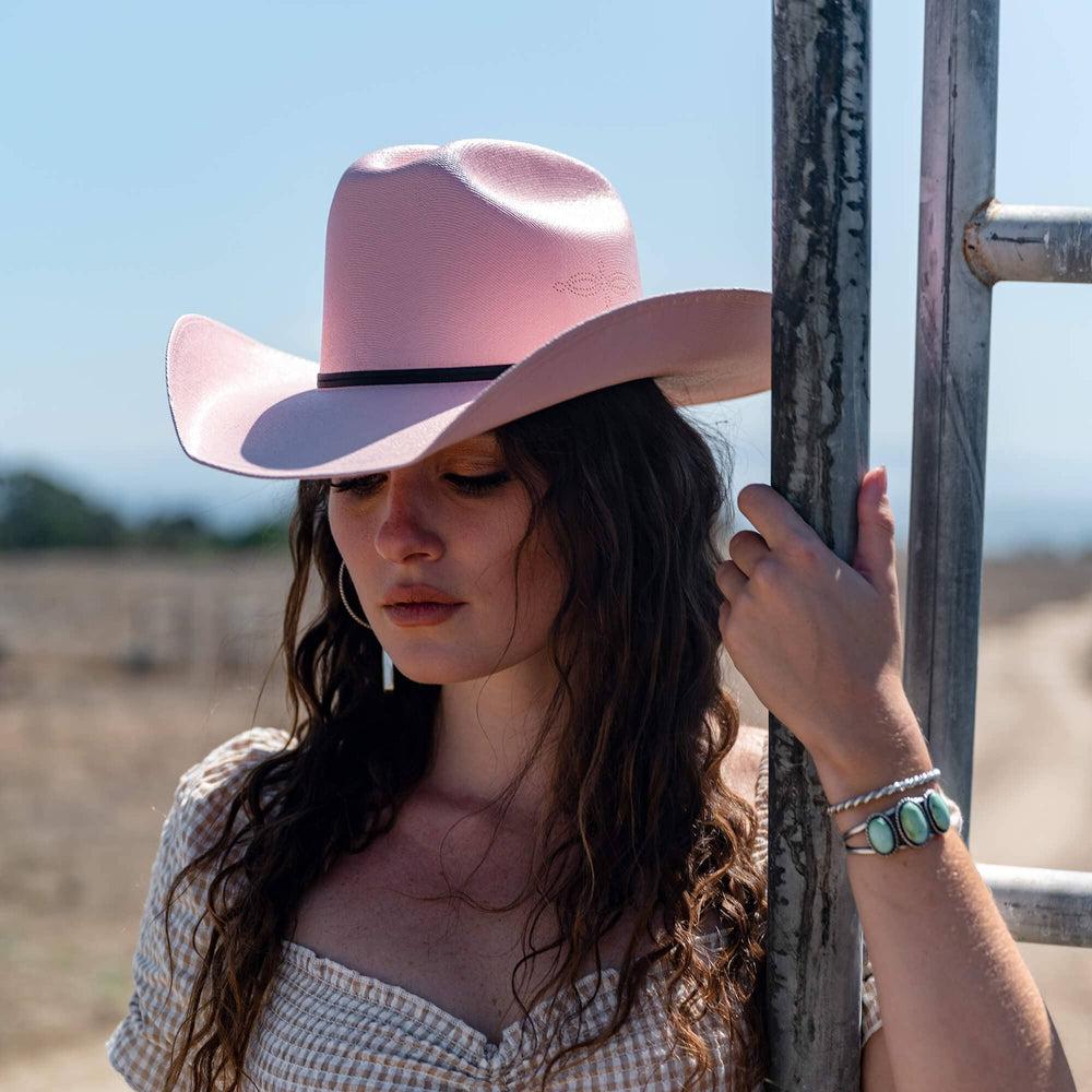 Pioneer - Straw Cowboy Hat - Pink / MD